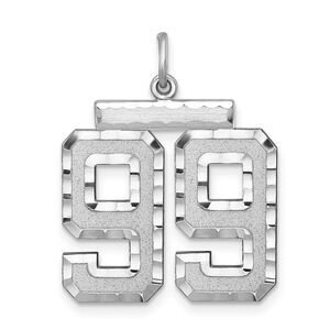 Sterling Silver, Varsity Collection, Large D/C Pendant, Number 99